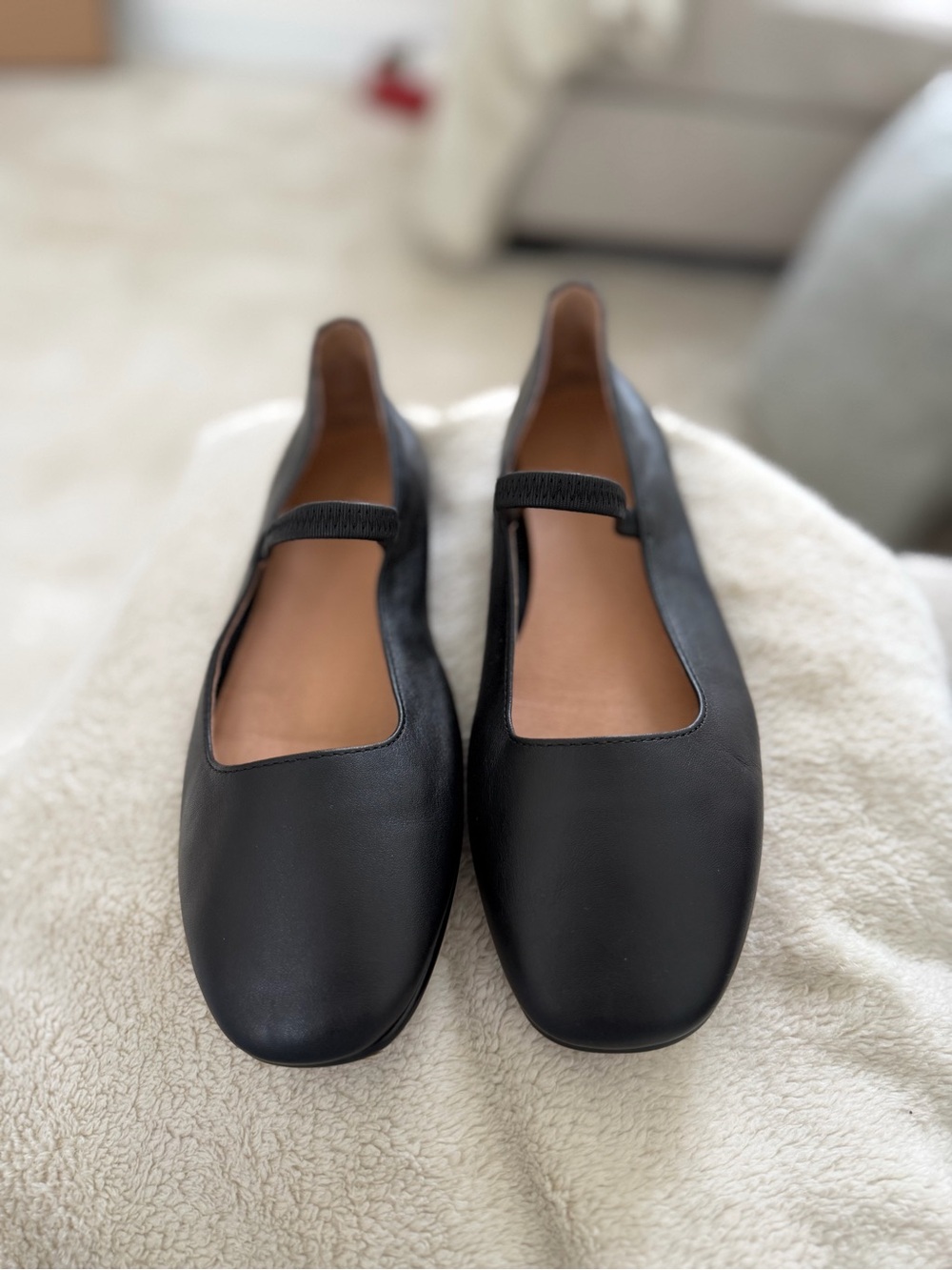 Madewell Black Leather Mary Jane Flats